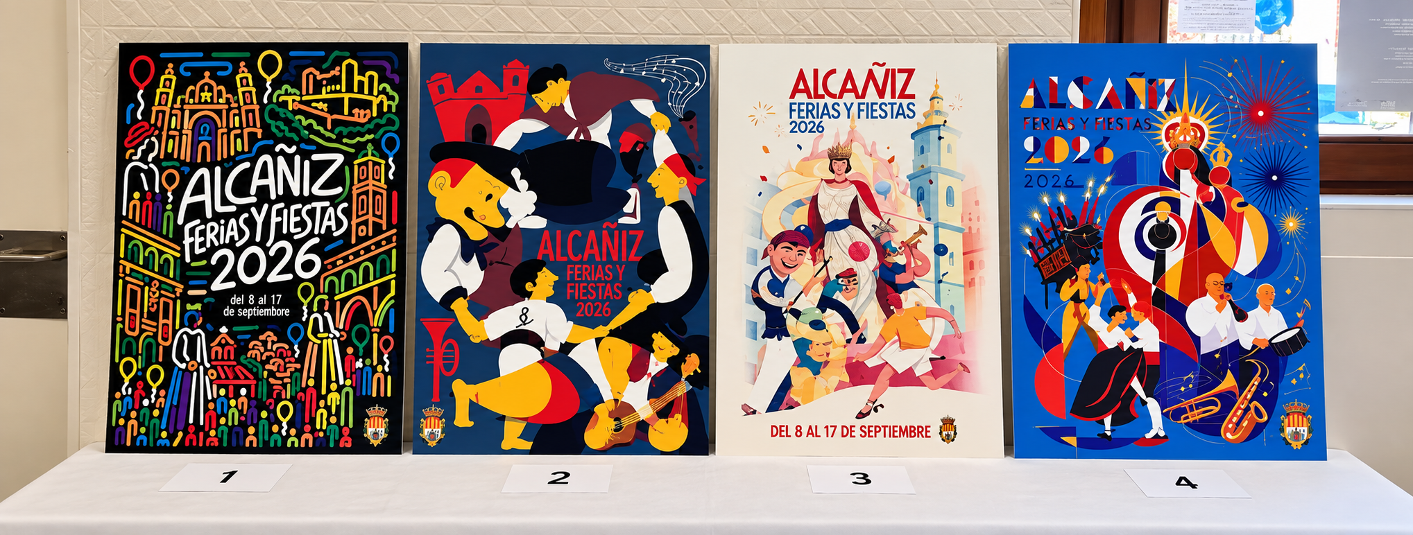 Carteles finalistas de las Fiestas de Alcañiz 2026 por José Luis Pulido Calvo
