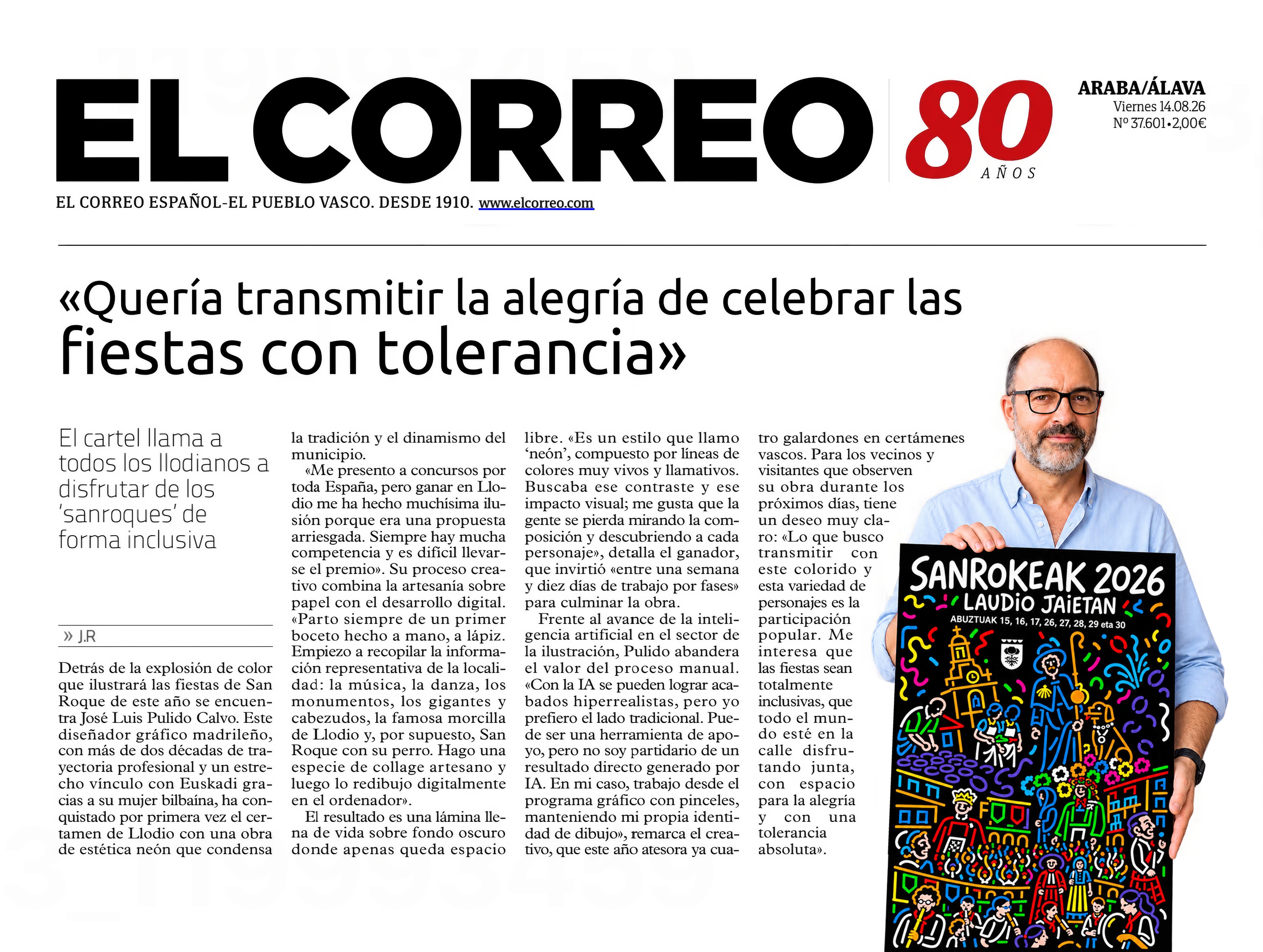 Entrevista por el cartel de las Fiestas de Laudio 2026 por José Luis Pulido Calvo